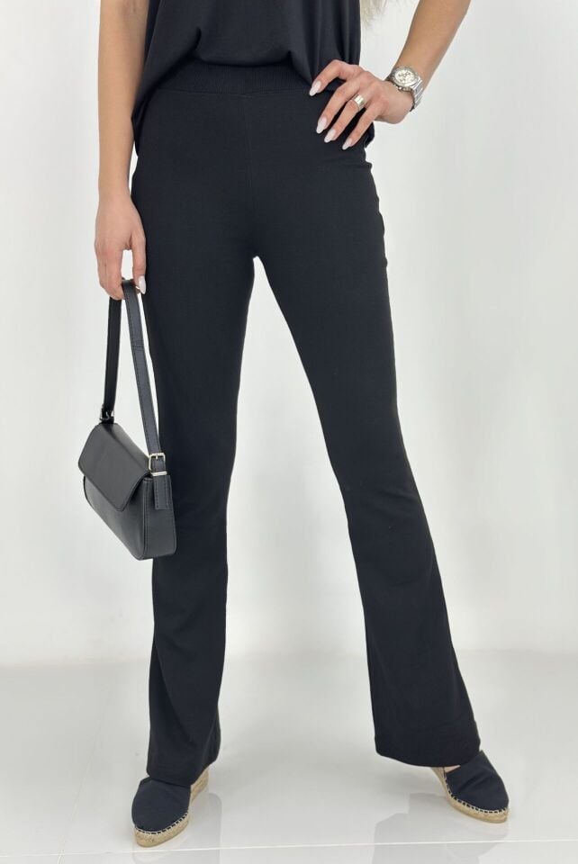 Siyah İspanyol Paça Tayt