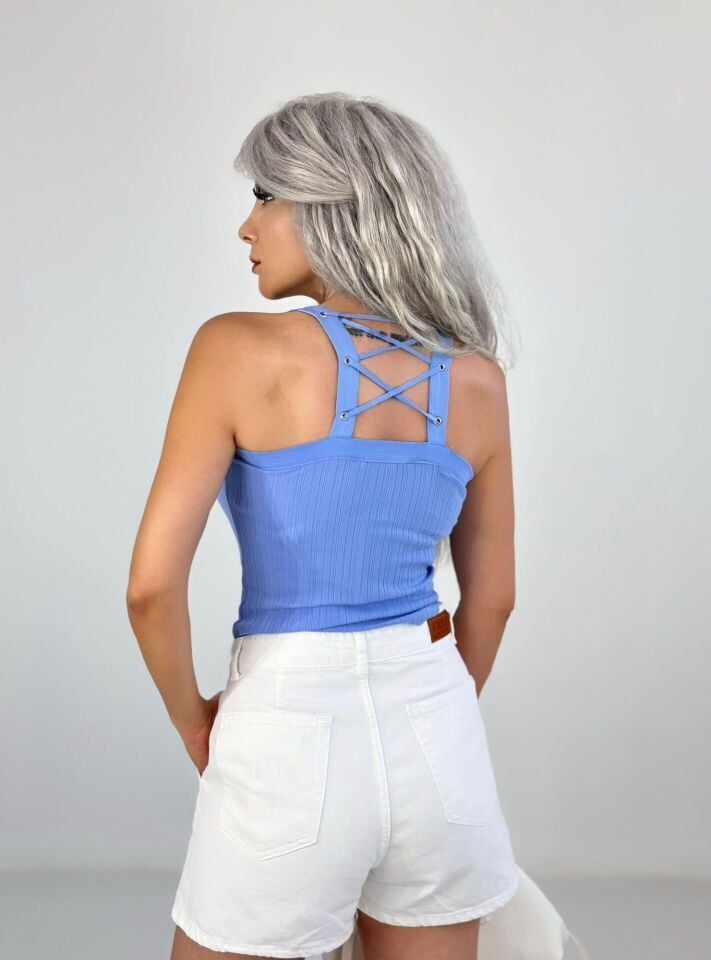 Mavi Boyundan Biyeli Atlet