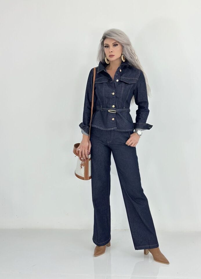 Lacivert Jean Ceket Takım