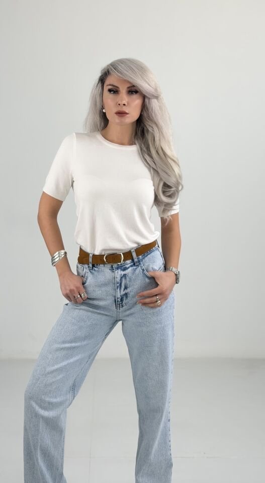 Basic Kısa Kollu Triko Bluz