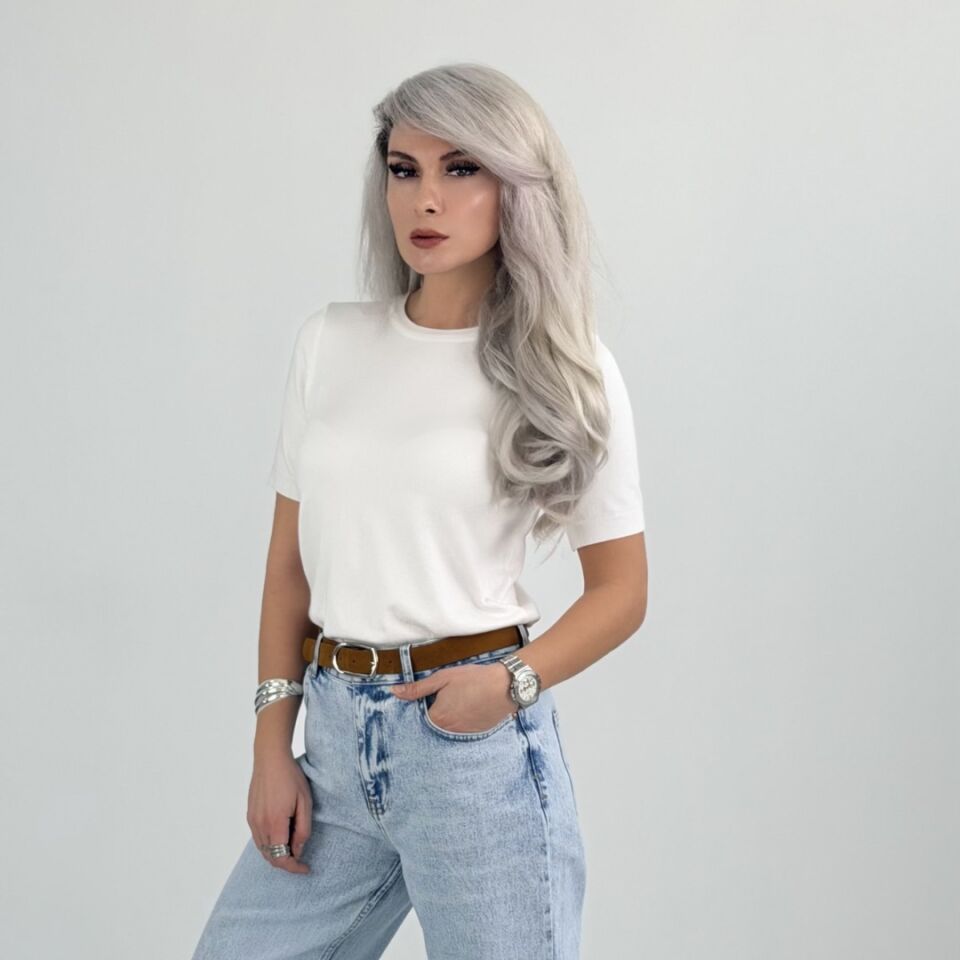 Basic Kısa Kollu Triko Bluz