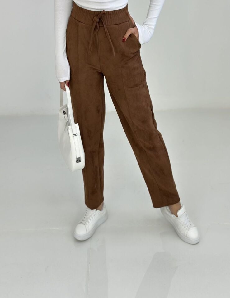 Camel Süet Relax Pantolon