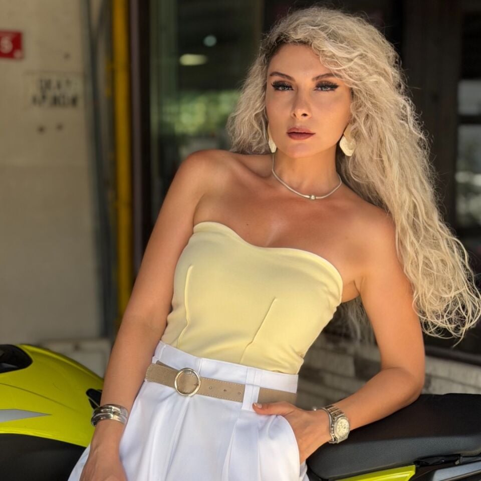 Sarı Straplez Korsaj Bluz