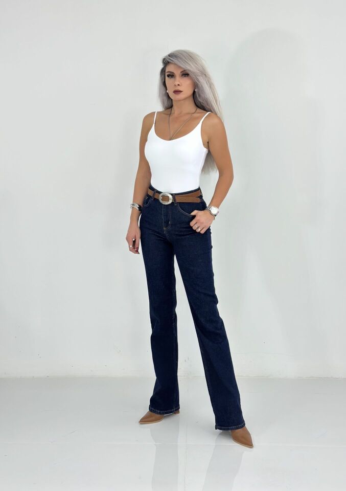 Lacivert İspanyol Paça Jean