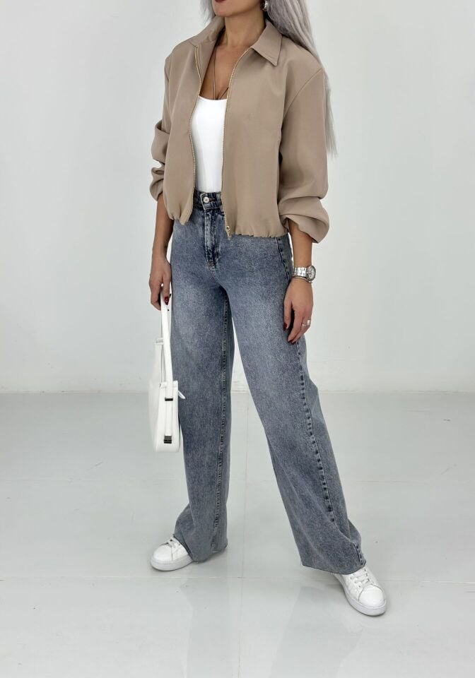 Mavi Yıkamalı Palazzo Jean