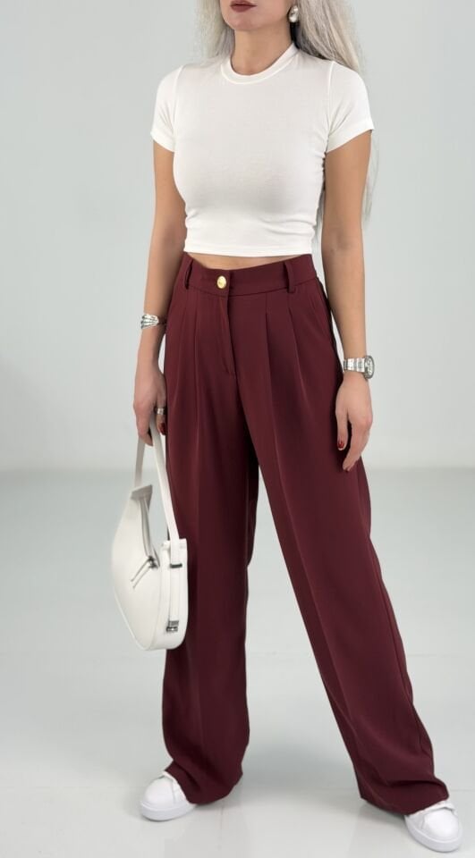 Beyaz Bisiklet Yaka Likralı Crop Basic Tshirt