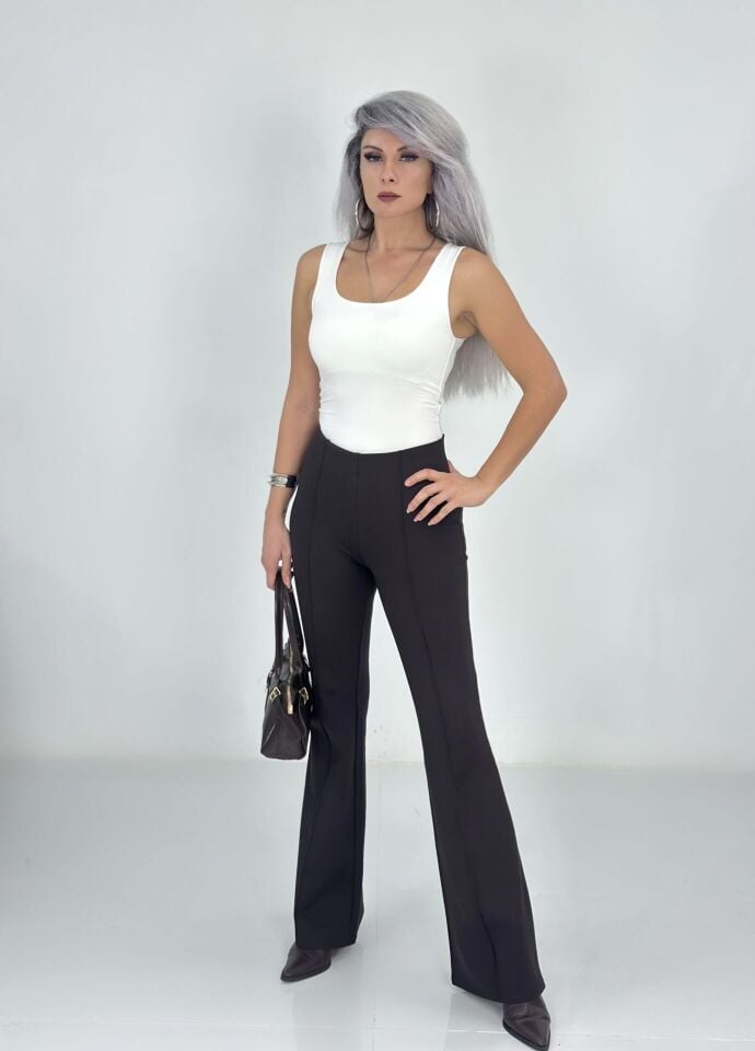 Kahve İspanyol Tayt Pantolon