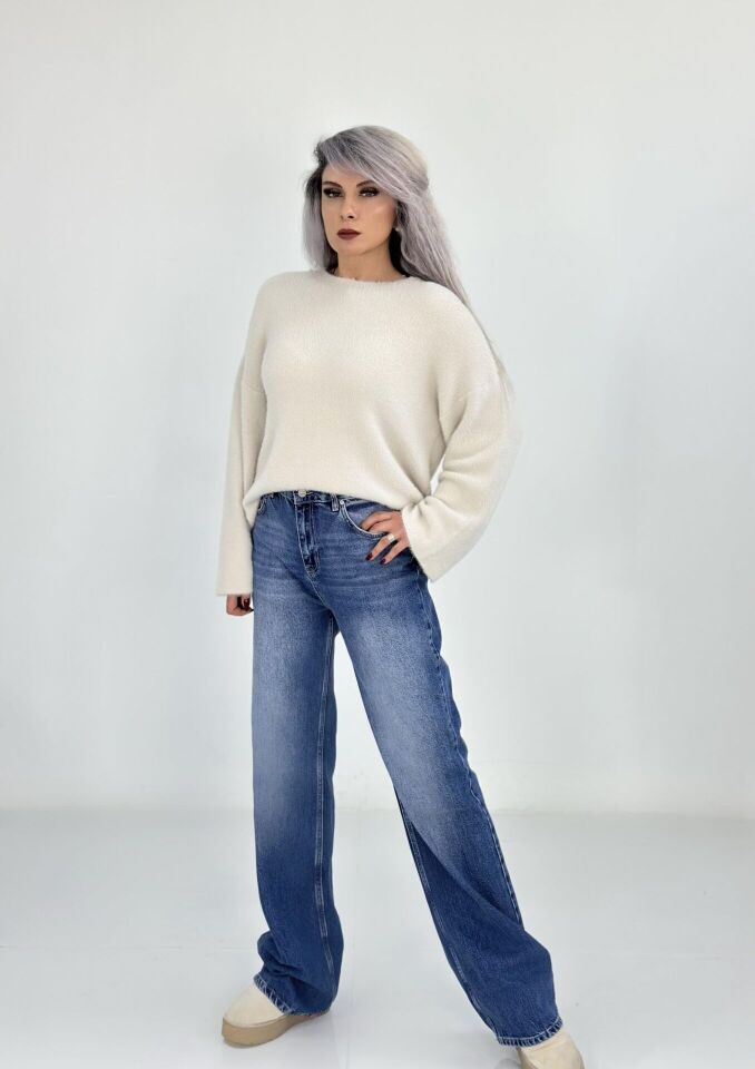 Mavi Yıkamalı Palazzo Jean