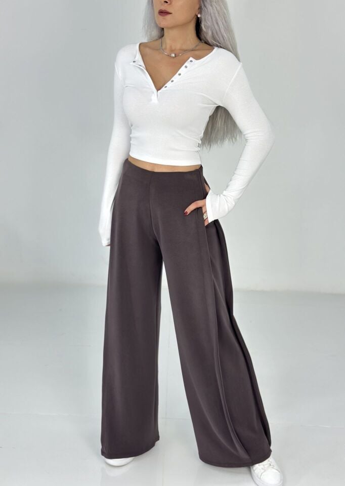 Kahve Oysh Kumaş Relax Pantolon