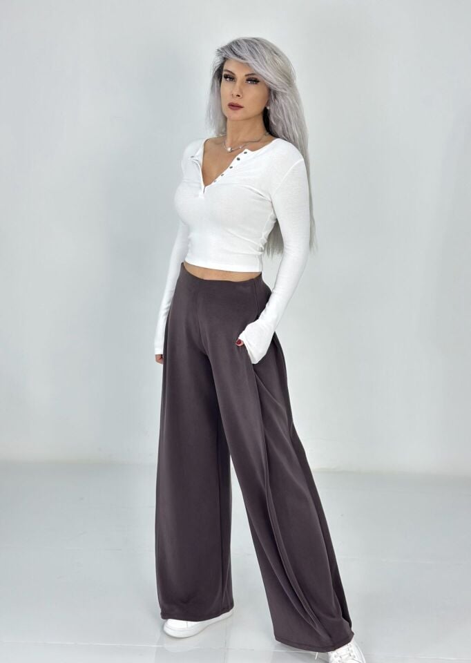 Kahve Oysh Kumaş Relax Pantolon