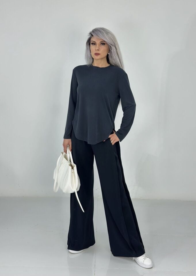 Antrasit Oysh Kumaş Relax Pantolon