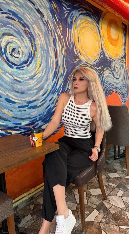 Siyah Beyaz Çizgili Fit Atlet