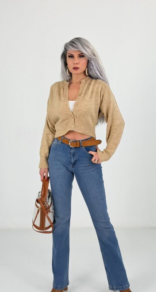 Camel Kısa Yumoş Hırka