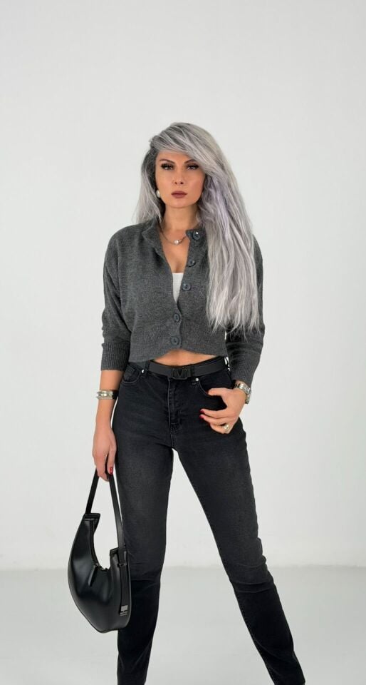 Füme Kısa Yumoş Hırka