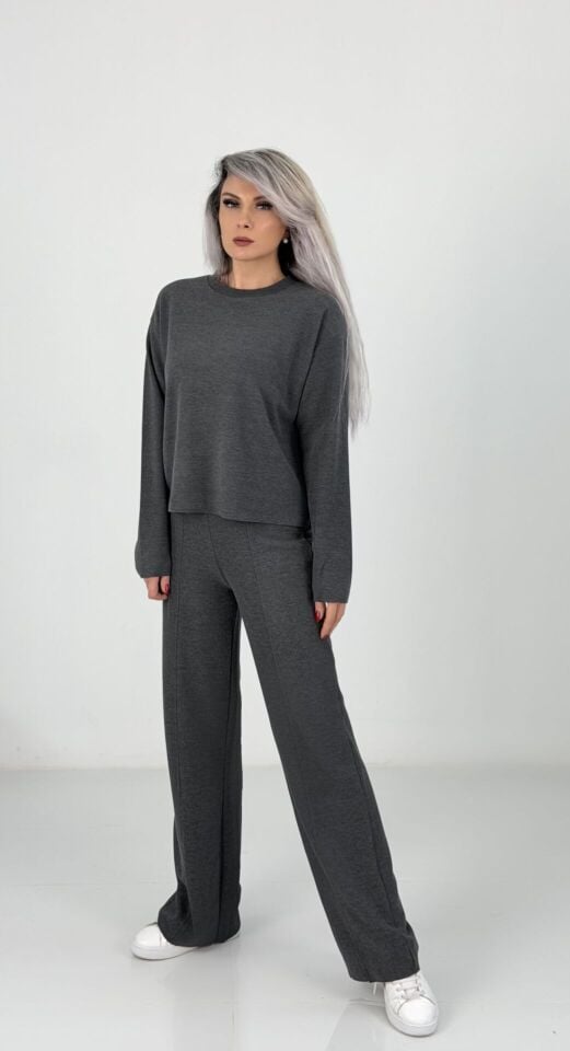 Gri Bisiklet Yaka Selanik Takım