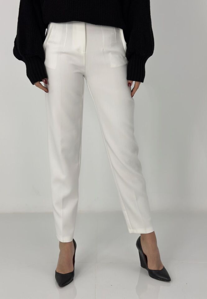 Beyaz Kalem Pantolon