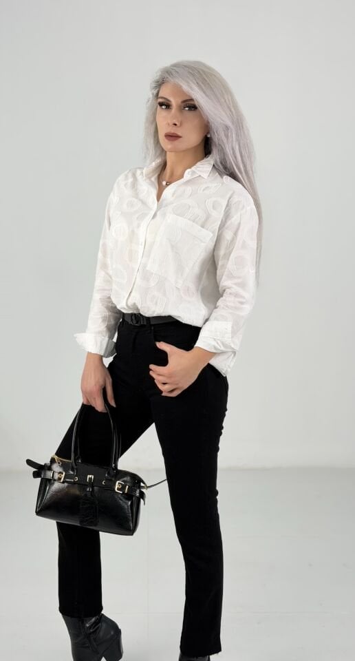 Siyah Yüksek Bel Boru Paça Kadın Pantolon