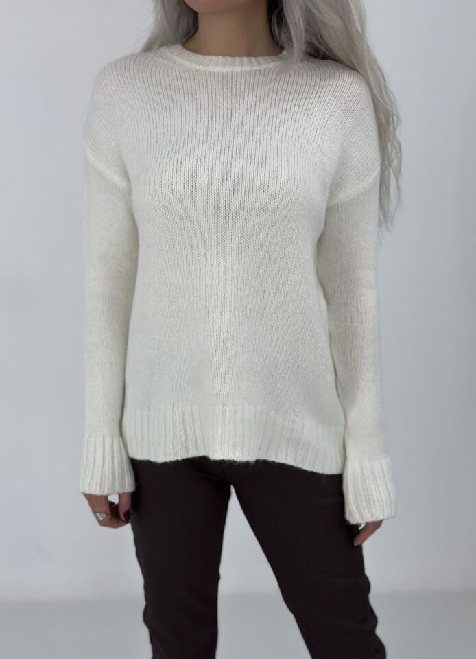 Mass Krem Bisiklet Yaka Kazak