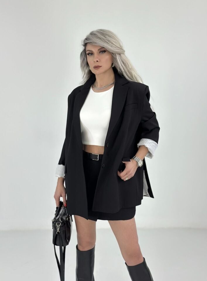 Siyah Oversize Blazer Ceket