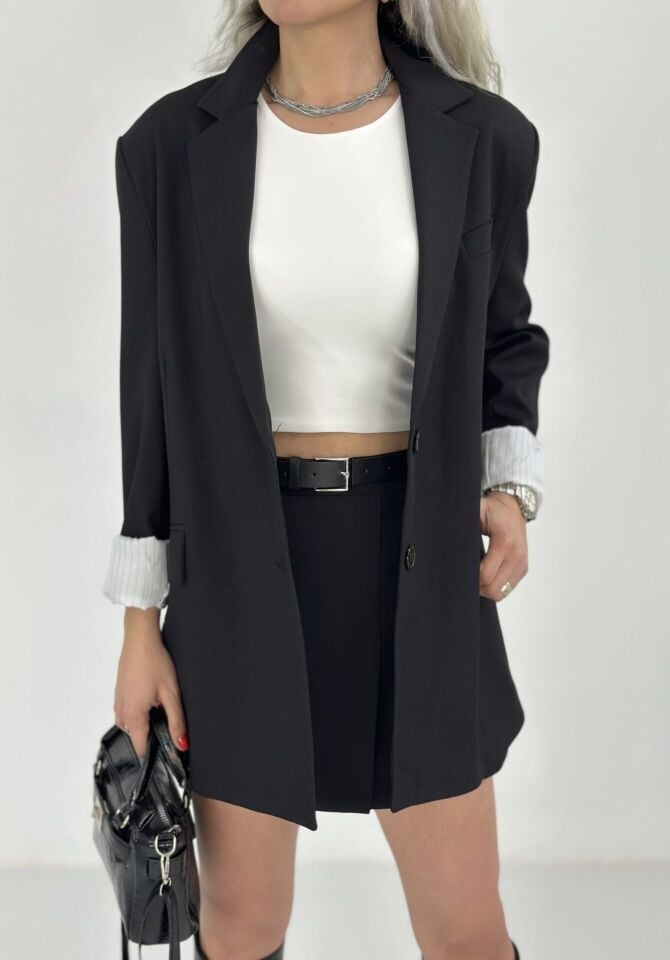 Siyah Oversize Blazer Ceket